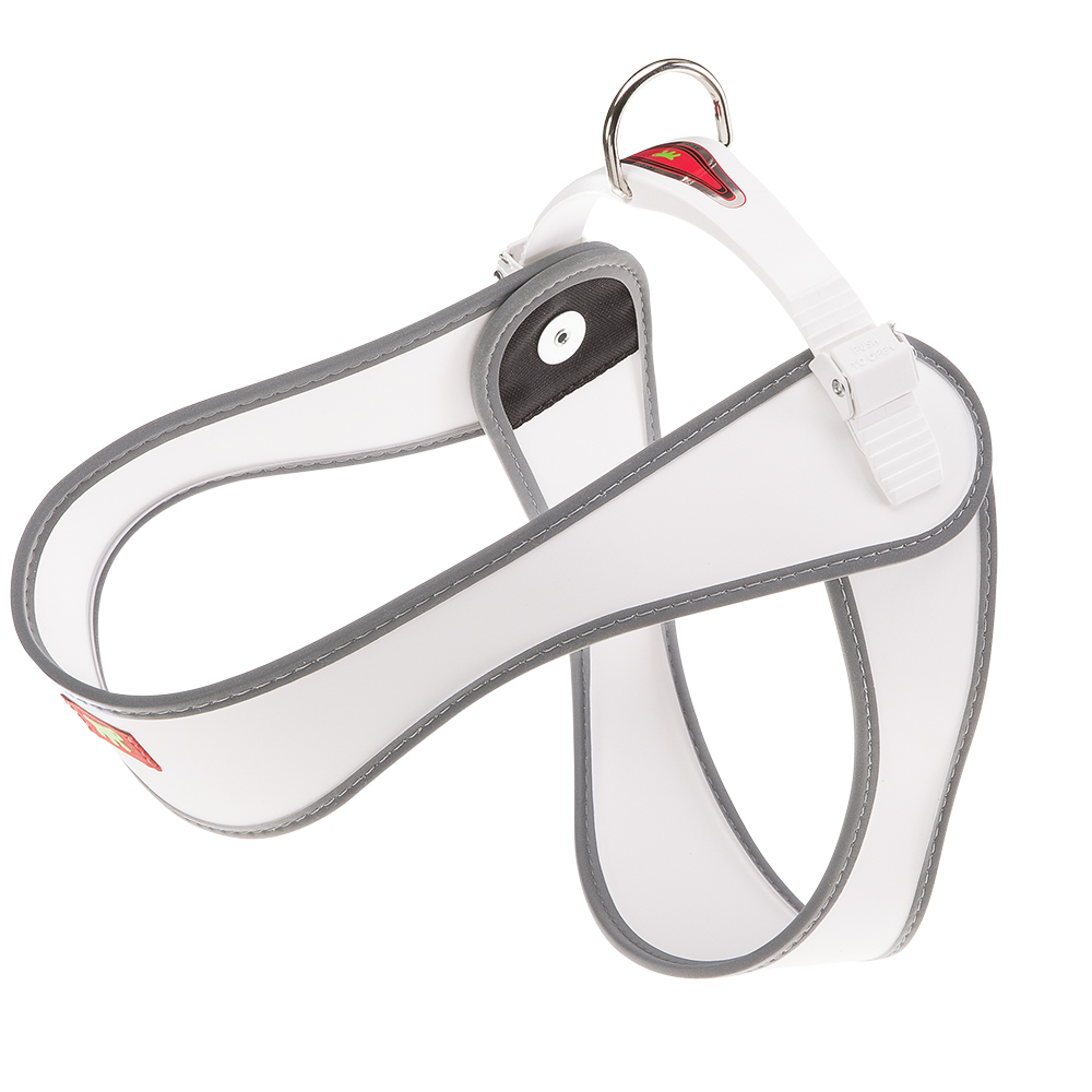 Ferplast harnais ergonomique pour chiens agila 6, fermeture à double micro-régulation, eco-cuir élégant, bords refléchissants, a=b