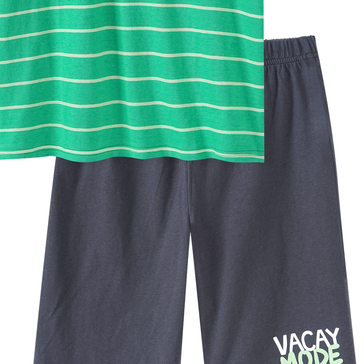 Famy Jungen Shorty mit Streifen grün / dunkelgrau