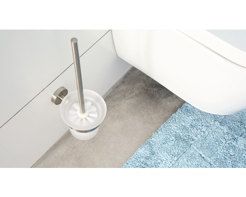 tesa toiletborstelset met houder MOON RVS look