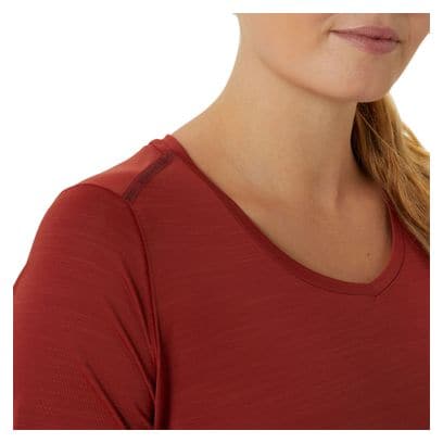 Maillot manches courtes Asics Road V-Neck Rouge Femme