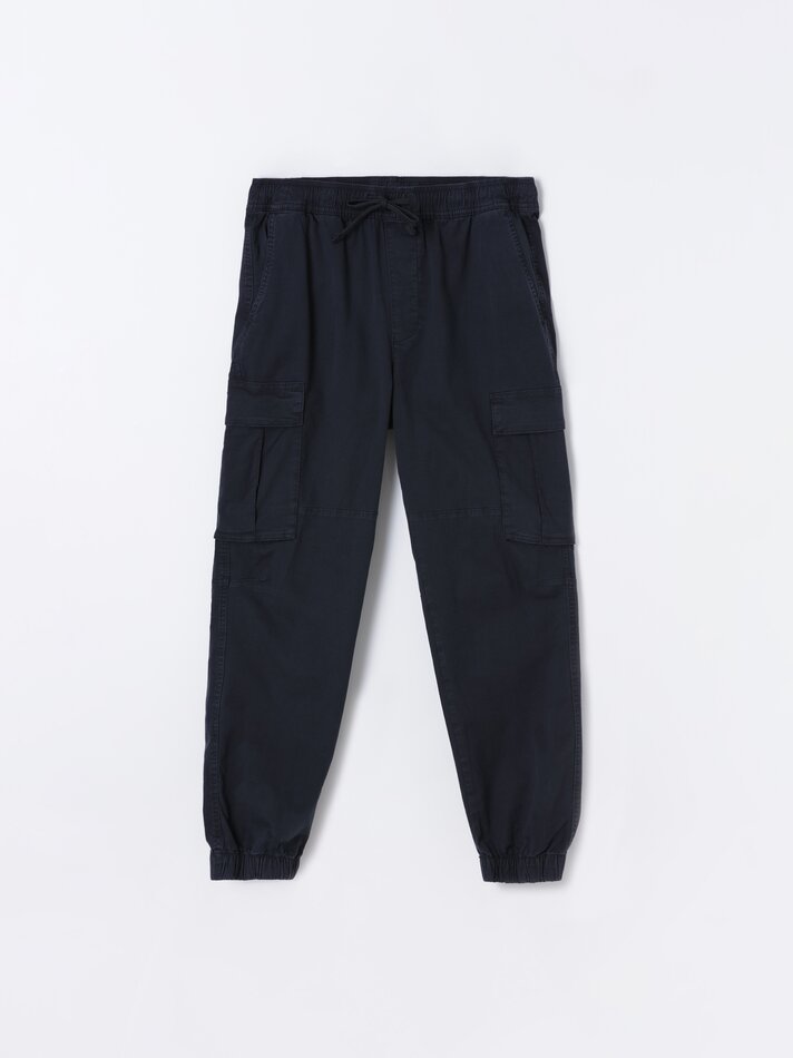 Calça jogger com bolsos - Azul Marinho Escuro