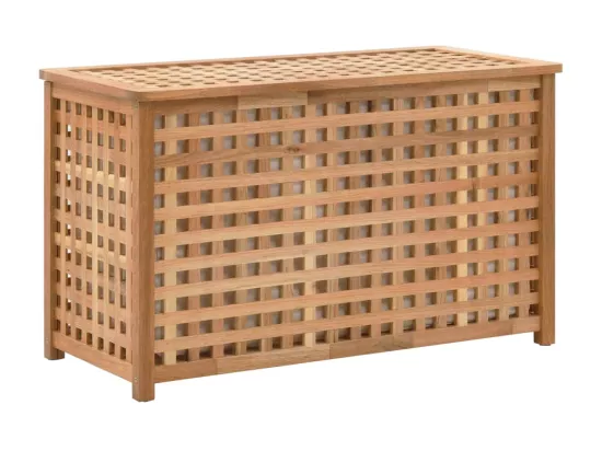 Coffre de blanchisserie 77,5x37,5x46,5 Bois massif de noyer