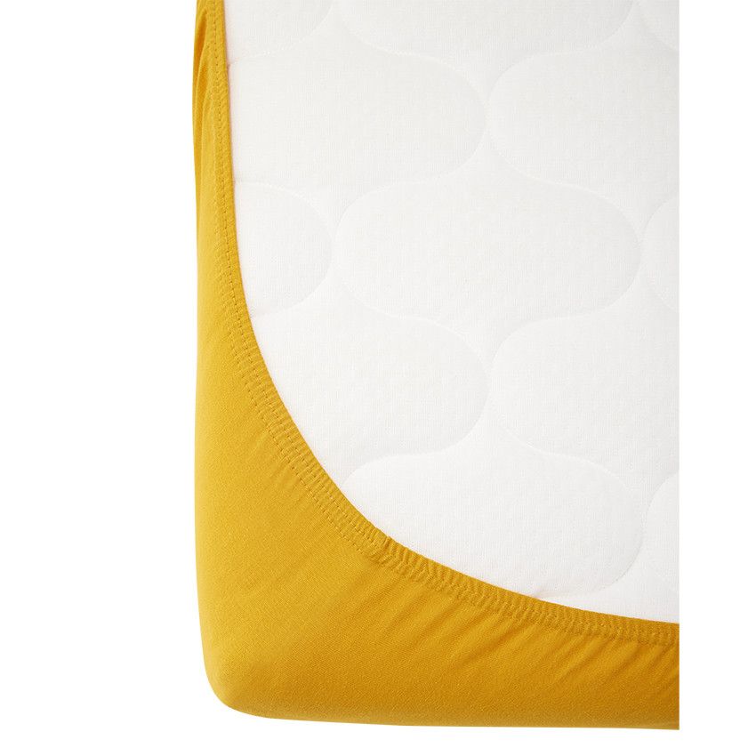 Drap housse en jersey 60 x 120 cm - Jaune