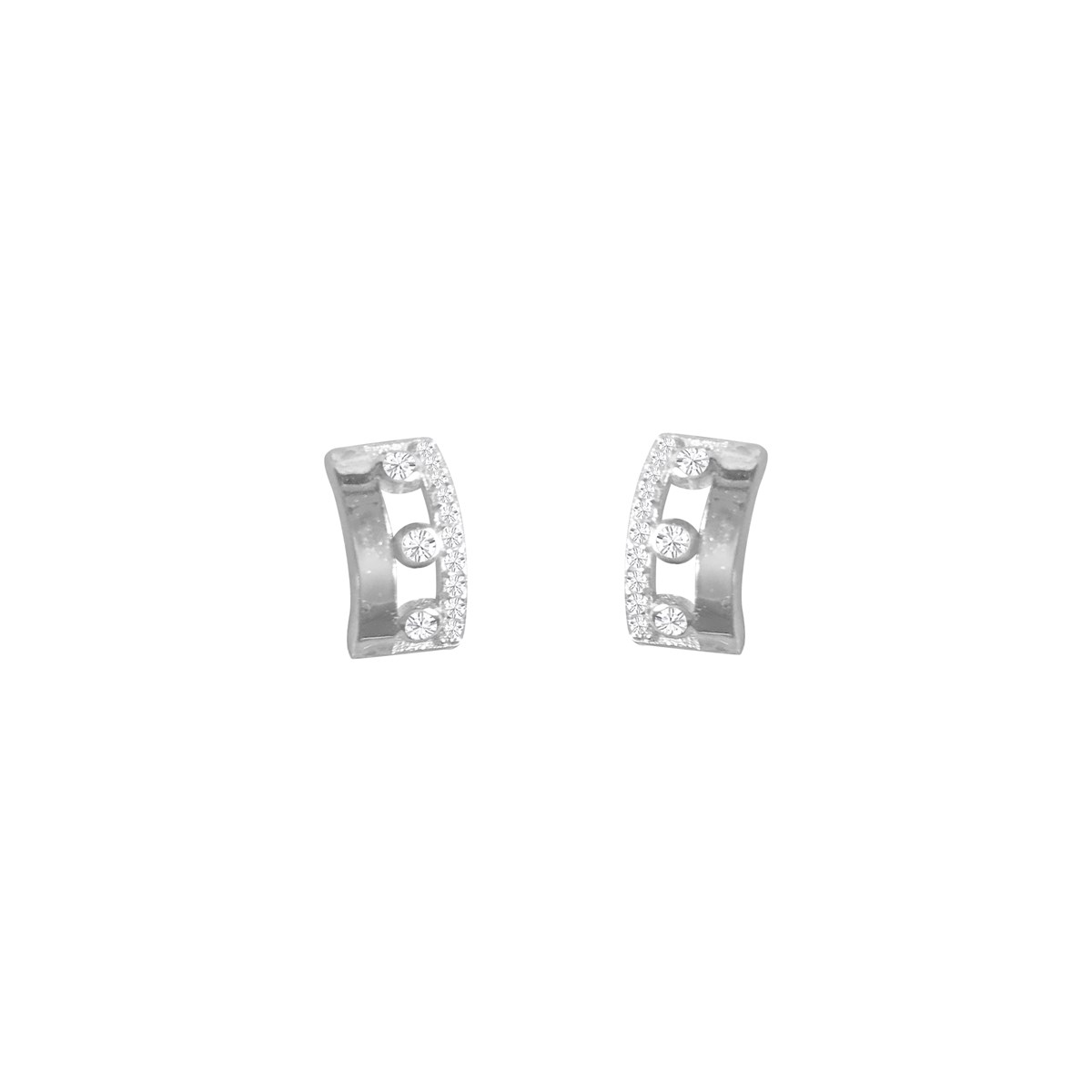 Boucles d'oreilles argent 925 rhodié et oxydes de zirconium