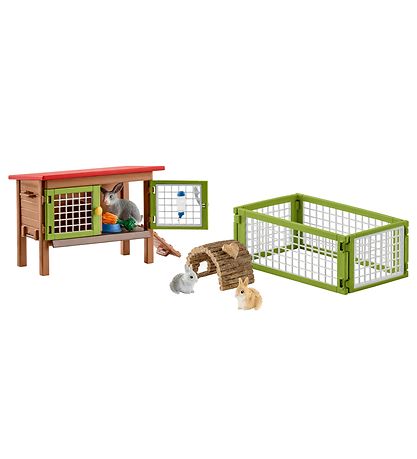 Schleich Farm WoRød - 11,3 x 8,3 cm - Kaninbur 42420