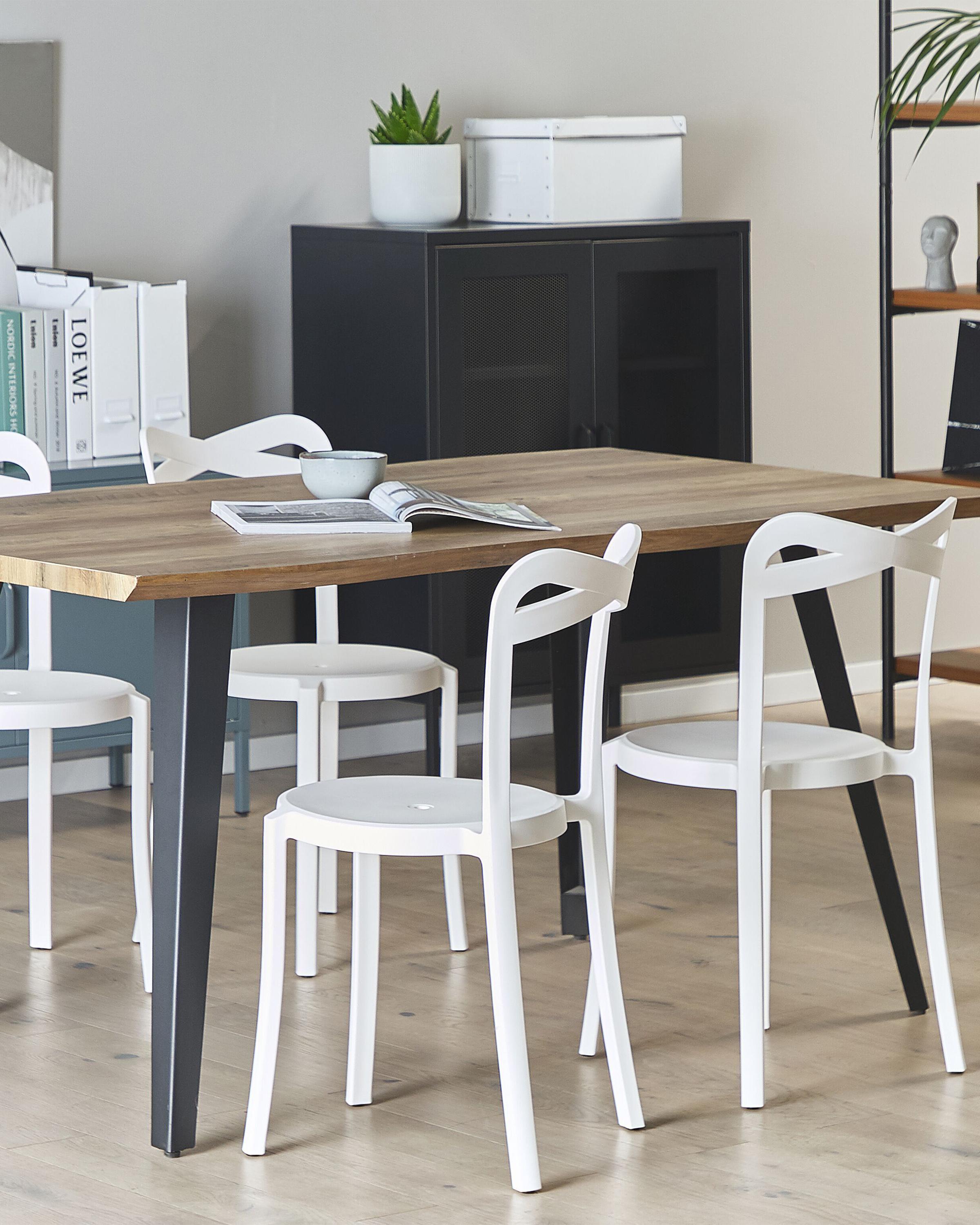 Set van 4 tuinstoelen CAMOGLI Wit