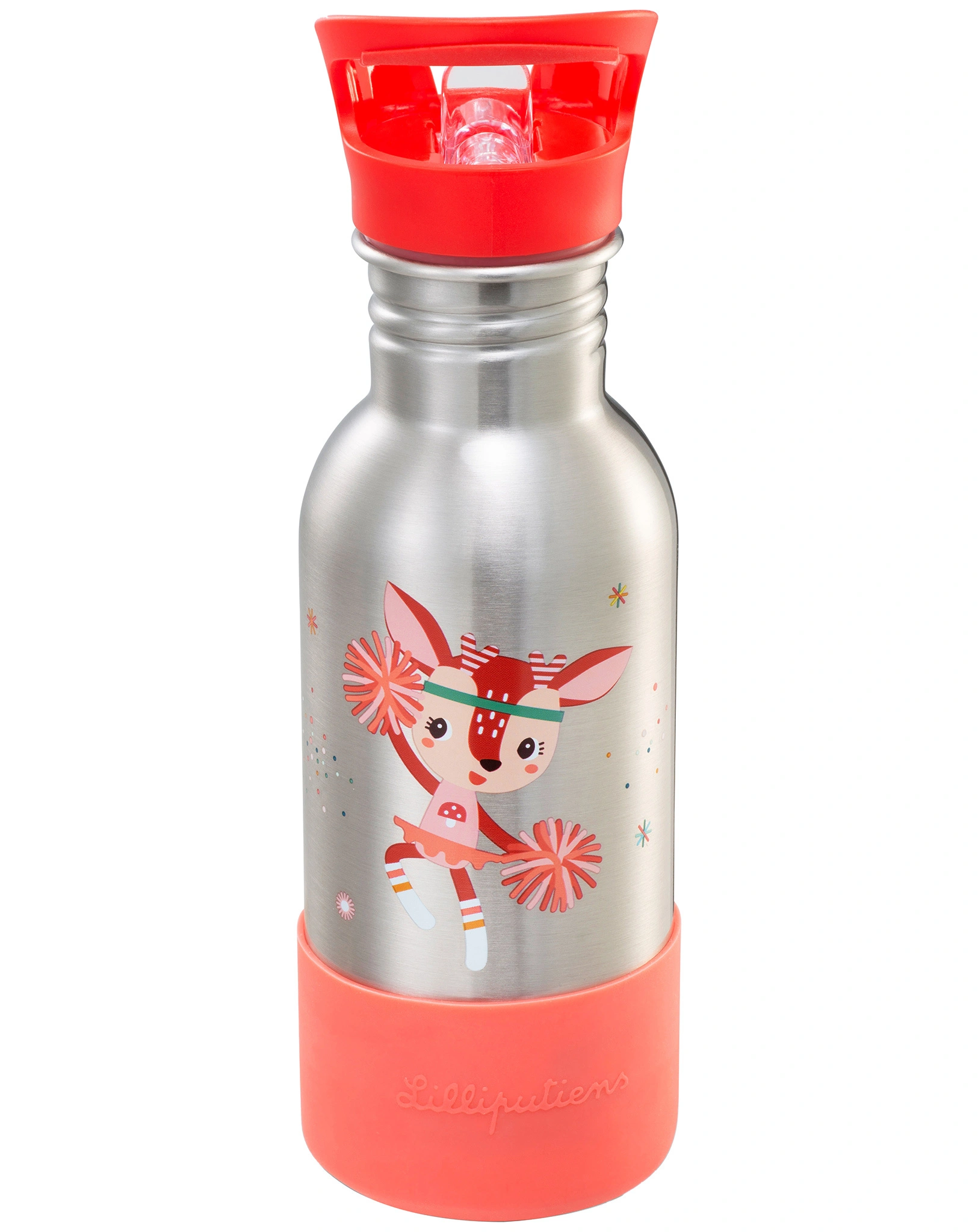 Edelstahl-Trinkflasche WONDER STELLA (0,6l) in silber/rosa