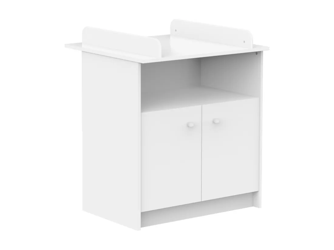 Commode à langer 1 placard et 1 niche - Blanc - NINOTA