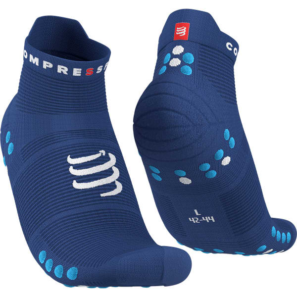 Chaussette running COMPRESSPORT PRO RACING SOCKS V4.0 RUN LOW SODALITE/FLUO BLUE