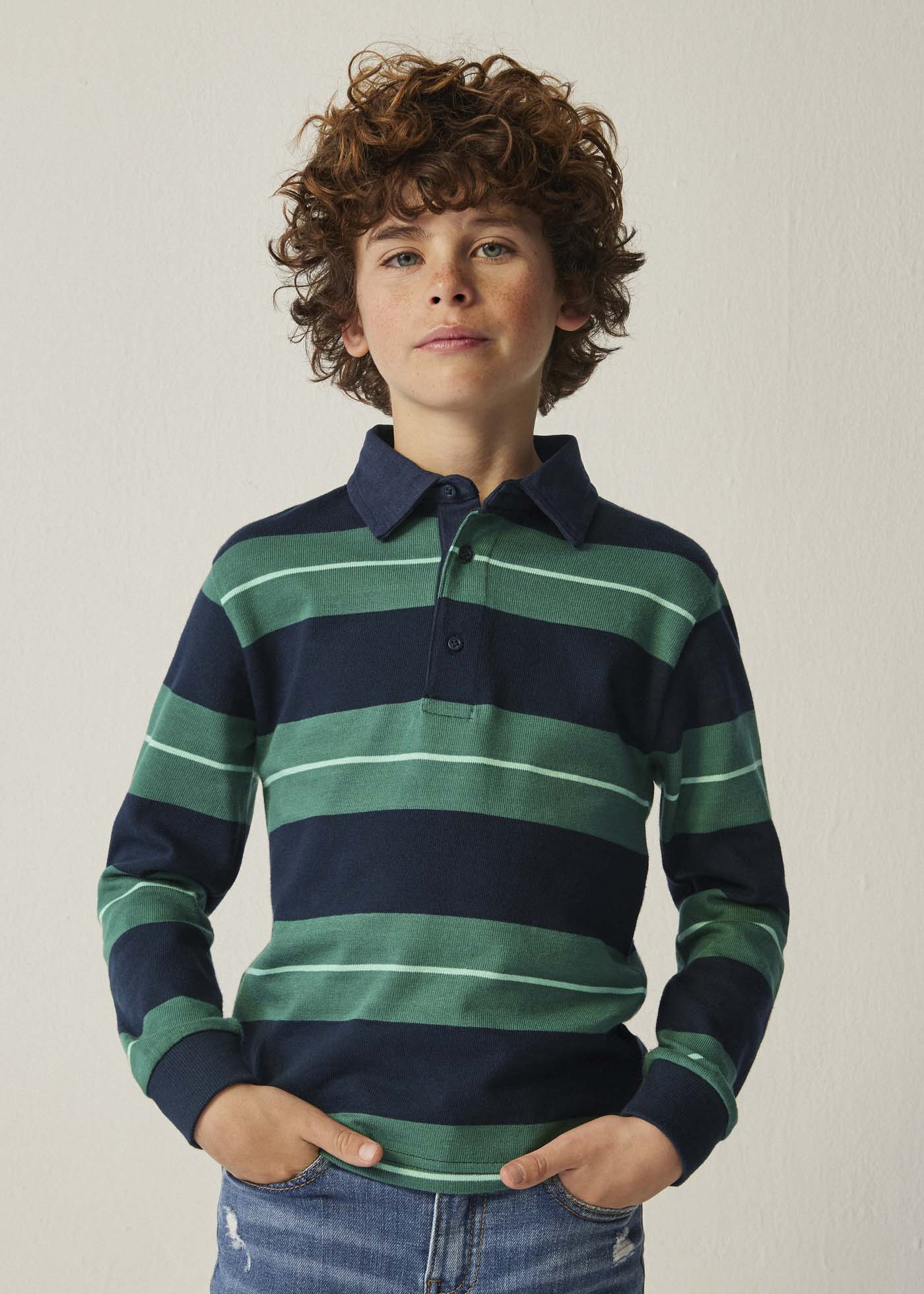 Camisa polo listrada Better Cotton para meninos