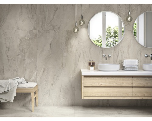 Porseleinen wand- en vloertegel Sicilia 80 x 160 x 0,97 cm Avorio gepolijst beige