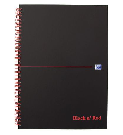 Oxford Notizbuch - Spiral - Gefüttert - A4 - Schwarz/Rot