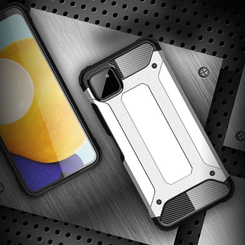 iPhone 13 Pro Outdoor Hybrid Hardcase Hülle - Silber / Schwarz
