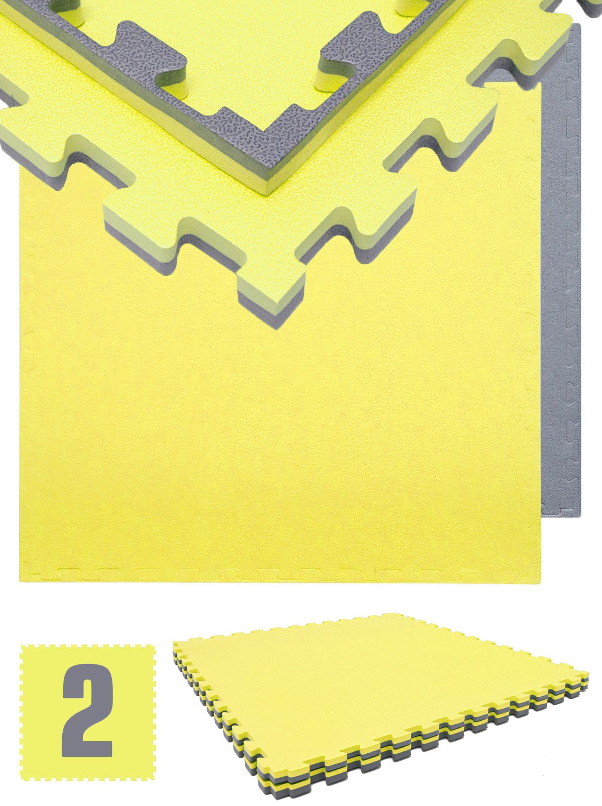 eyepower Fitnessmatte 2er Set 90x90x2 cm