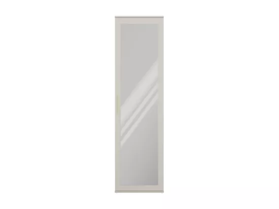 ATARA - Armoire d’entrée avec grand miroir - 180x50x35 cm - 2 étagères + penderie - Meuble d’entrée - Beige