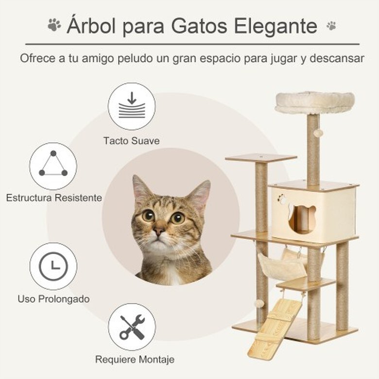 Arranhador para Gatos Pawhut, Bege