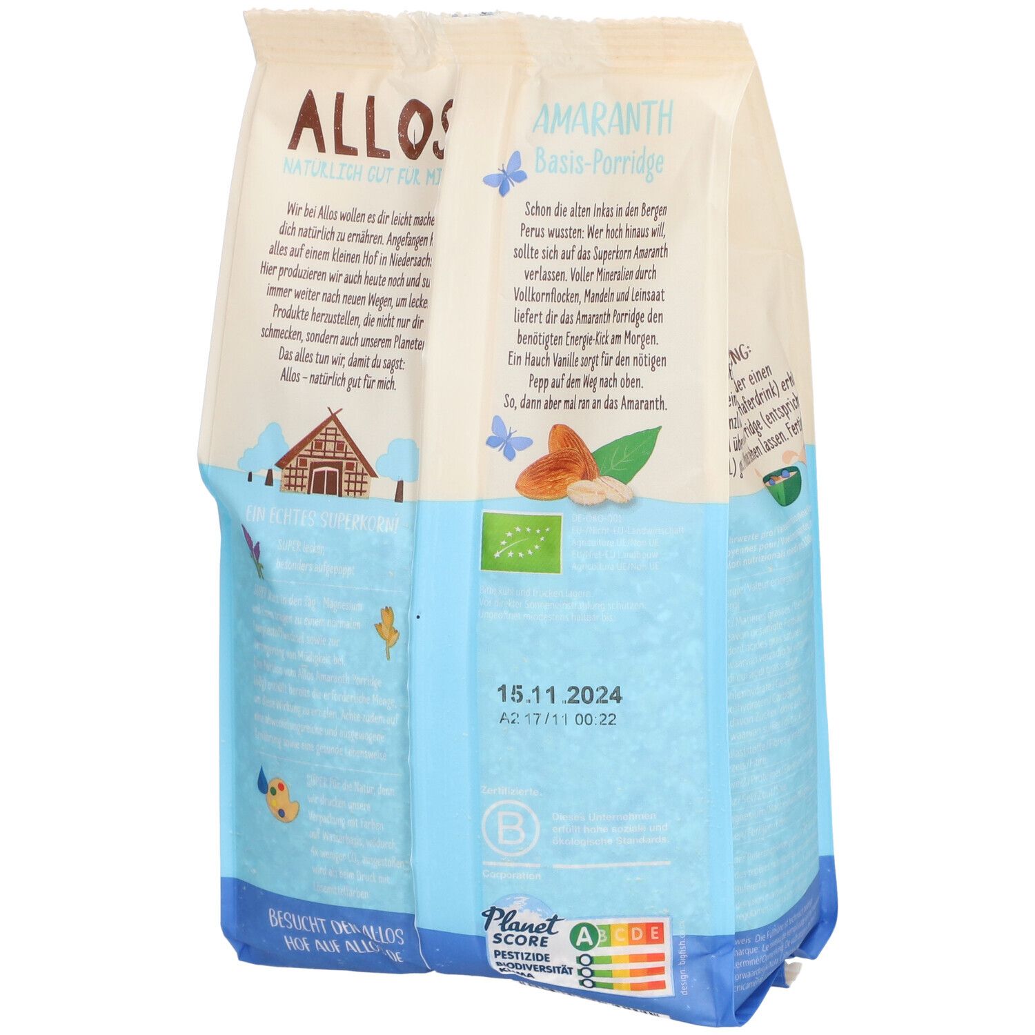 Allos Bio Amaranth FRÜHSTÜCKSBREI, Basis