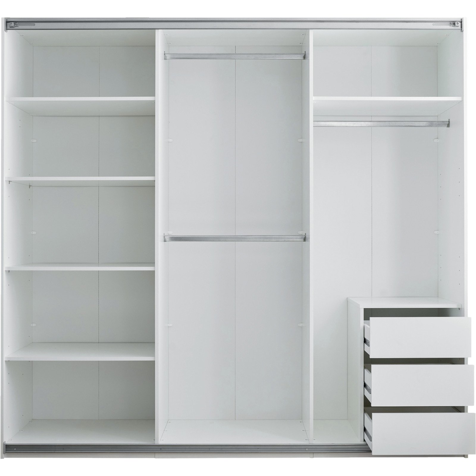 Schiebetürenschrank Carano Dekor weiss 215 x 204 x 60 cm, mit Spiegel