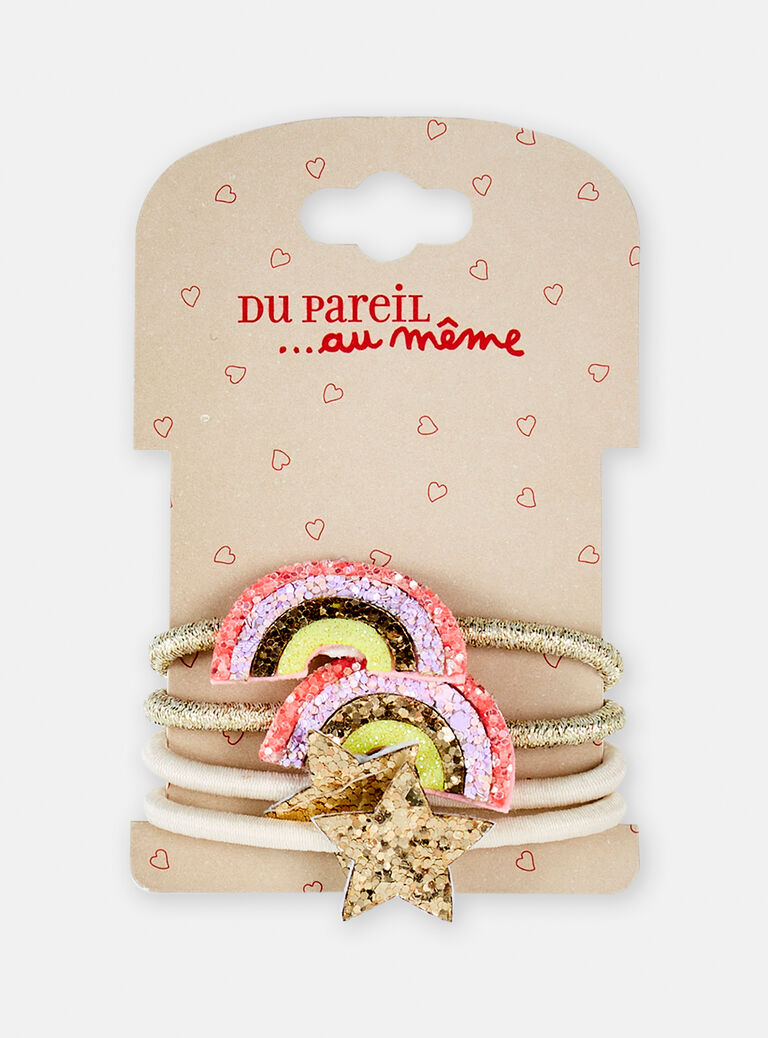 Lot de 4 élastiques paillettés pour fille