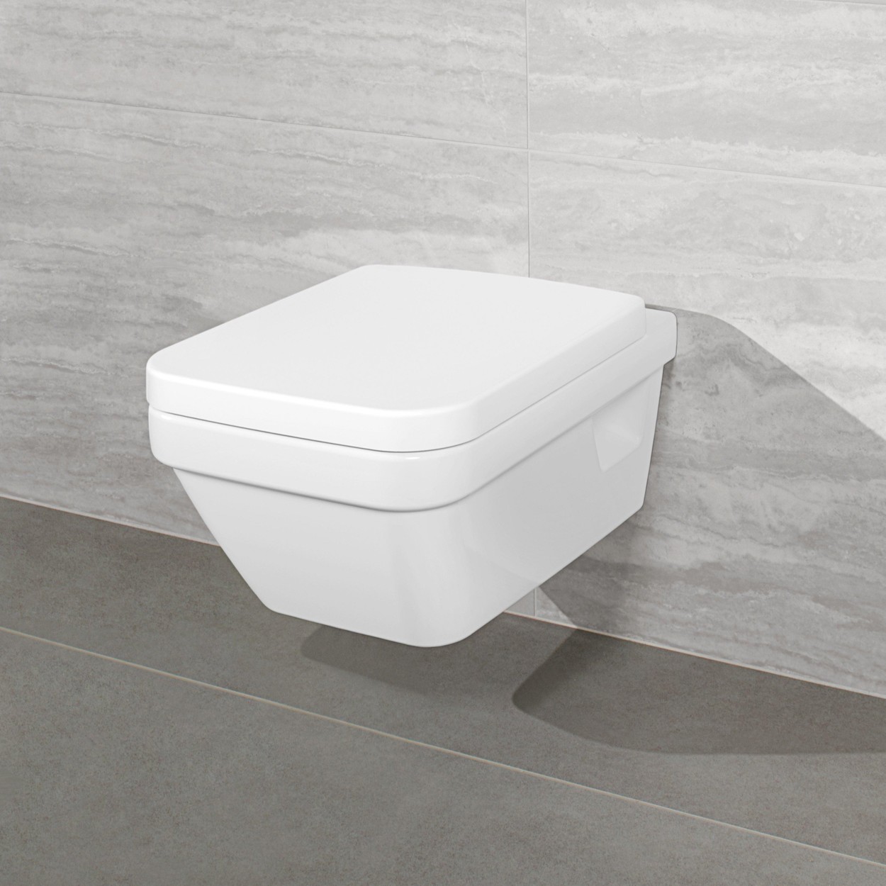 Villeroy & Boch Architectura toiletzitting rechthoekig met softclose sluiting en quick release wit glans