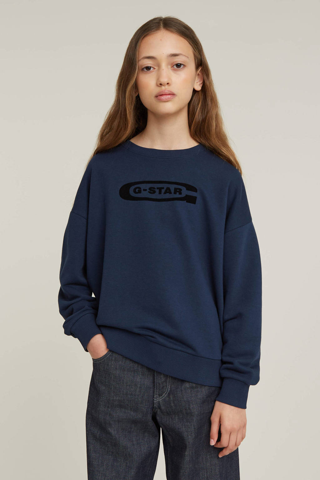 G-STAR sweater sweater ub donkerblauw/zwart