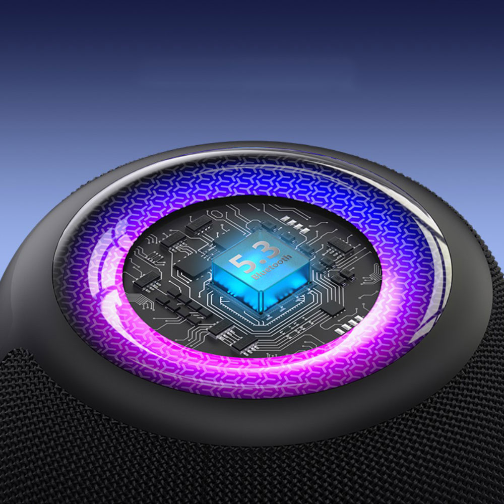 Portable Wireless Bluetooth 5.3 Mini Lautsprecher mit RGB Beleuchtung (US-YX014) - Schwarz