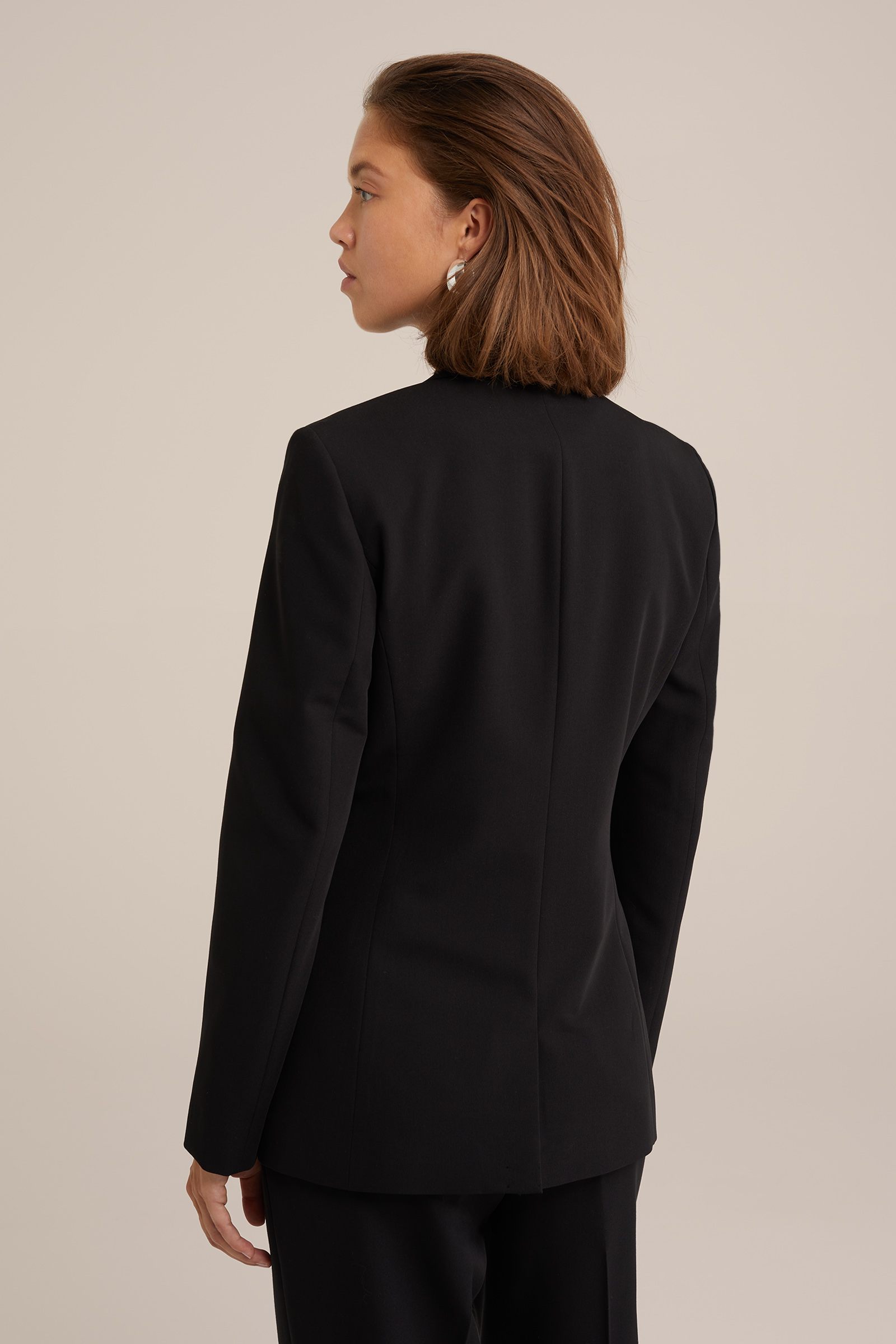 getailleerde blazer WE Fashion Zwart