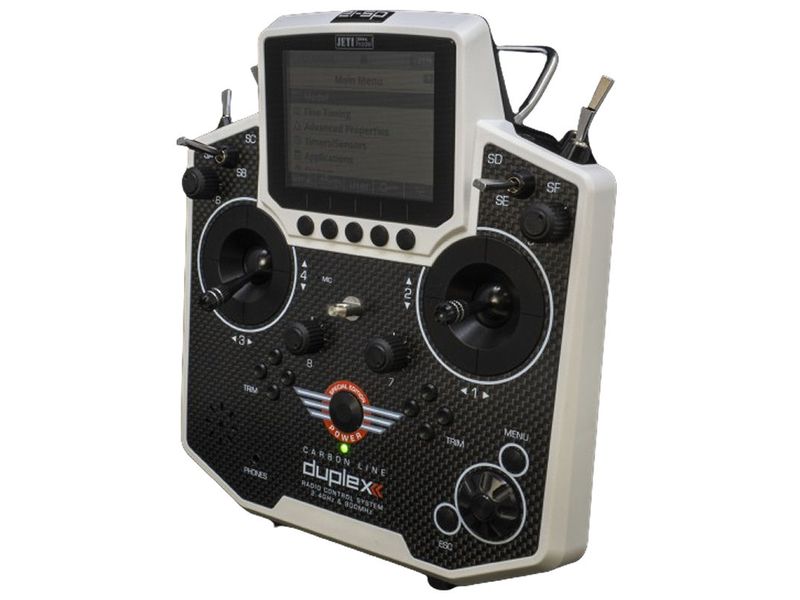 Jeti Fernsteuerung Duplex DS-12 Carbon White 2024   R9 Empf Handlicher Jeti Duplex 2.4 GHz Sender in «Special Edition» Ausführung