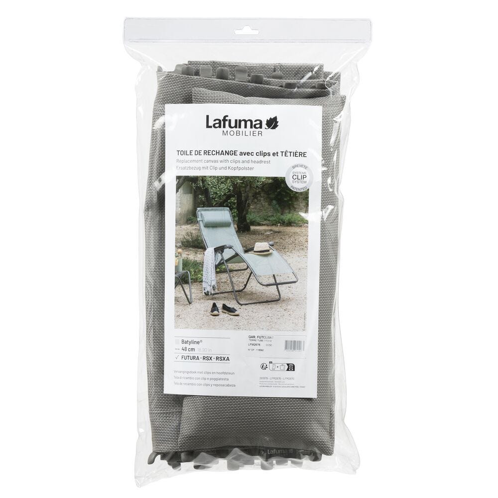 Relaxliege Ersatzteilset - 48 cm Rsx/Futura Batyline® Iso Braun Terre