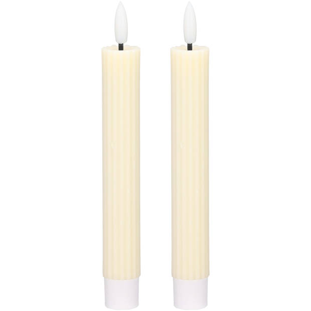 Blokker LED Dinerkaars Ribbel - 2,2x15,5 cm - Crème