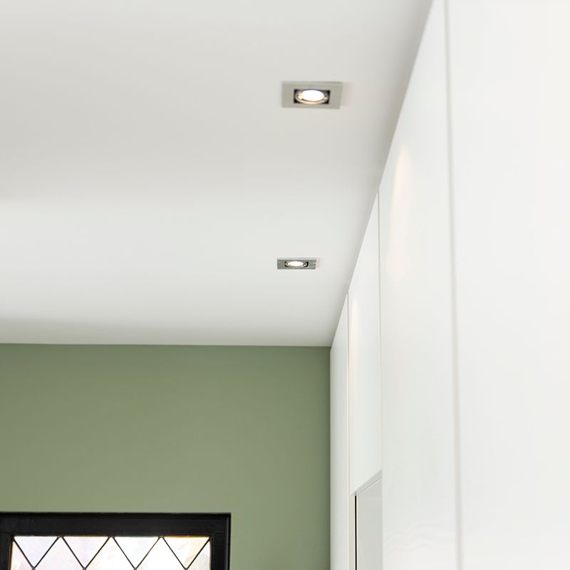 Moderne inbouwspot aluminium draai- en kantelbaar GU10 50mm - Qure