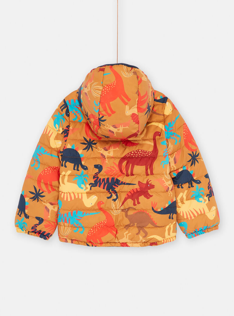 Doudoune à capuche réversible bleu marine et orange