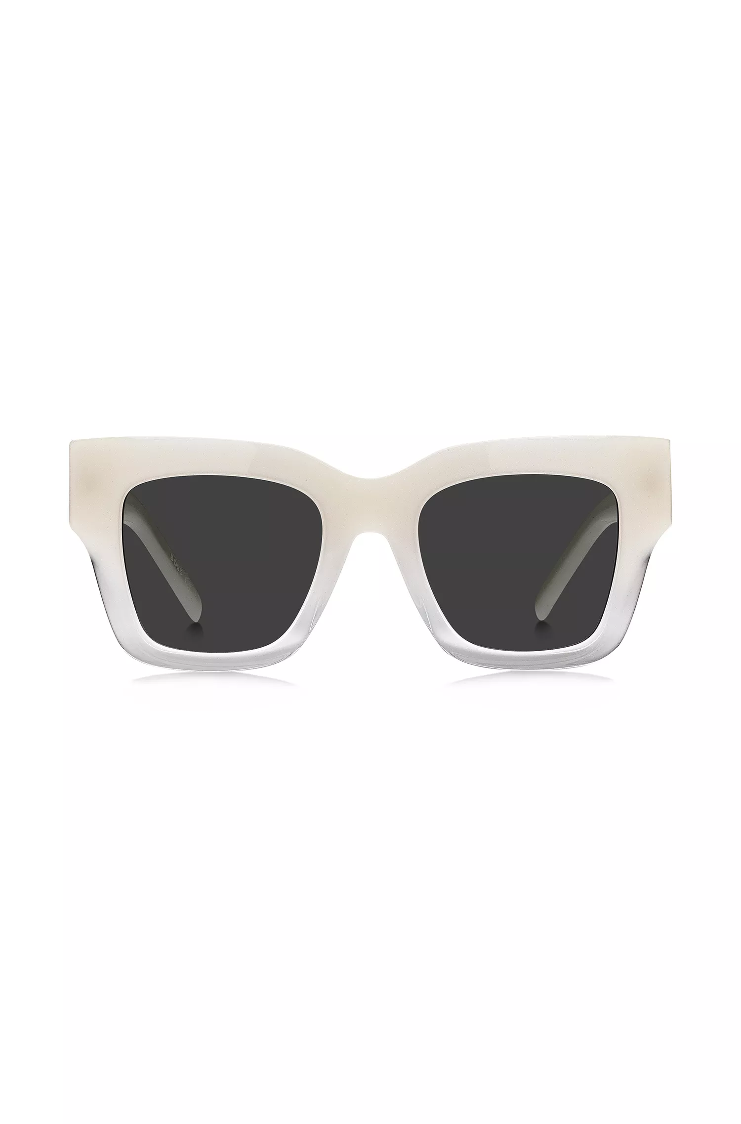 Óculos de sol BOSS em acetato preto opala com detalhes exclusivos.