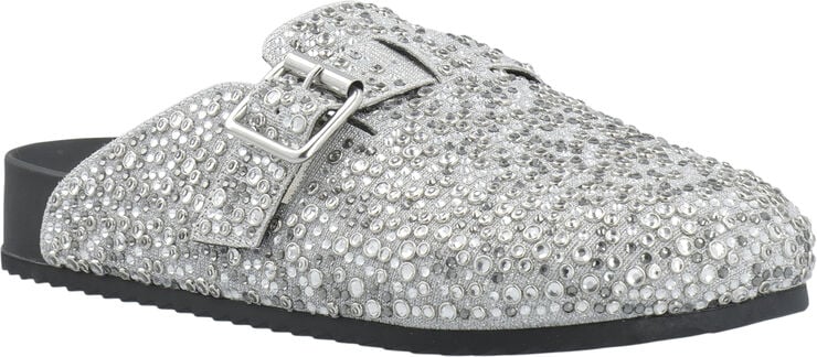 Bianco Sand Mule Simili Stones #P Silver