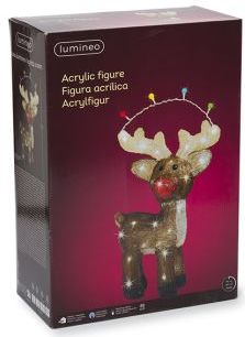 Lumineo - Kerstverlichting - Figuur Rendier - LED - Acryl - Multikleurige Lampjes