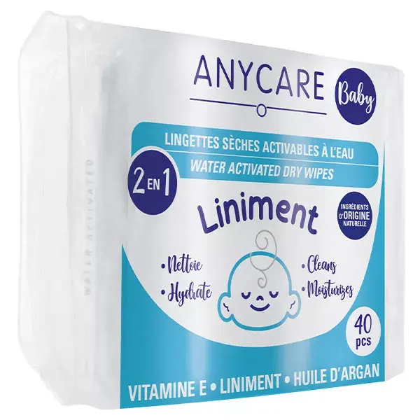 Lenços umedecidos Anycare com linimento, 40 unidades