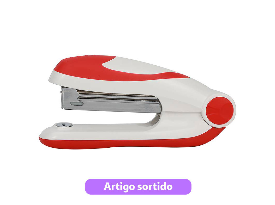 CONJUNTO DE MINI AGRAFADOR N.10 AUCHAN E CAIXA COM 400 AGRAFOS CORES SORTIDAS