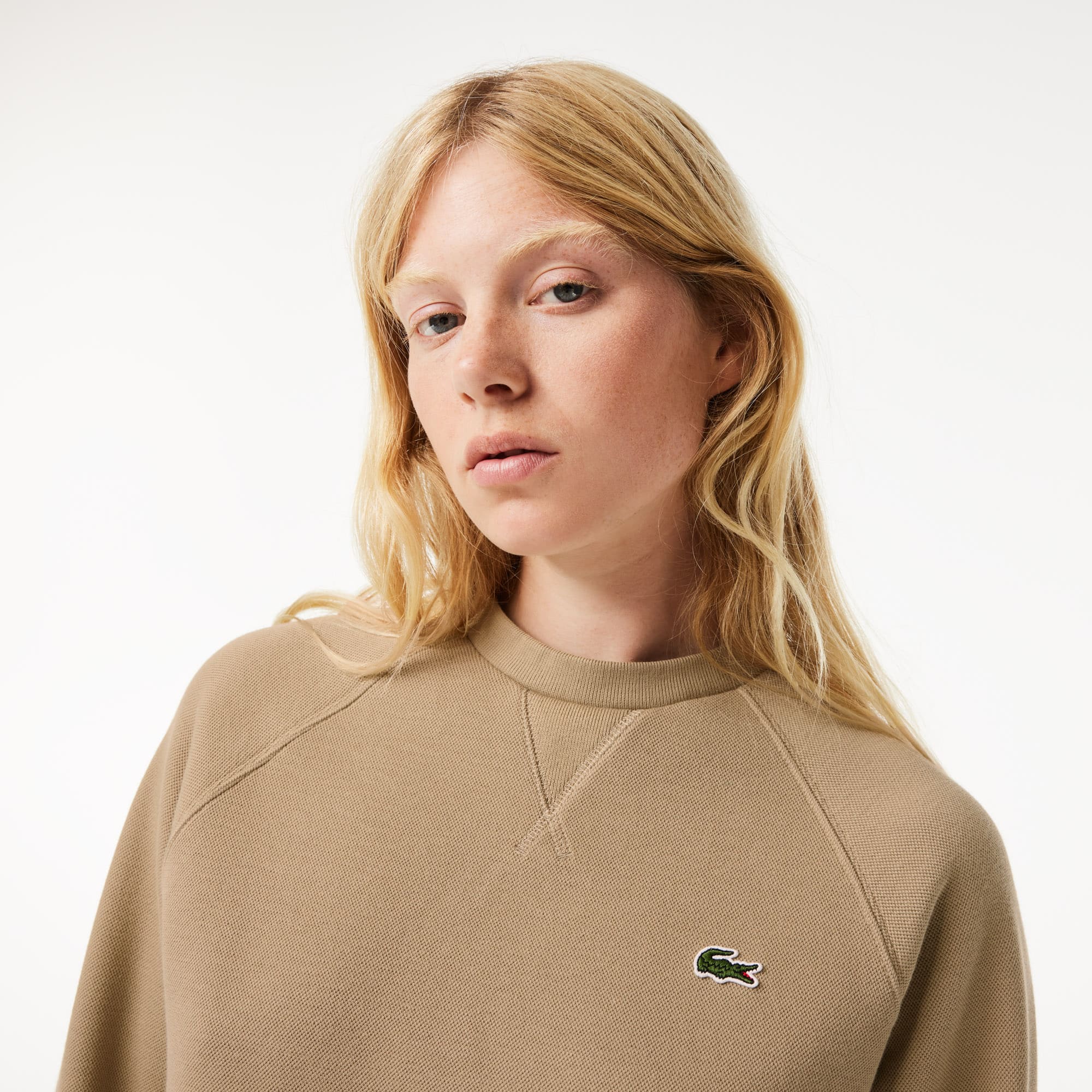 Sweatshirt Jogger à col rond double face piqué Sweatshirts - Beige - Lacoste - Femme