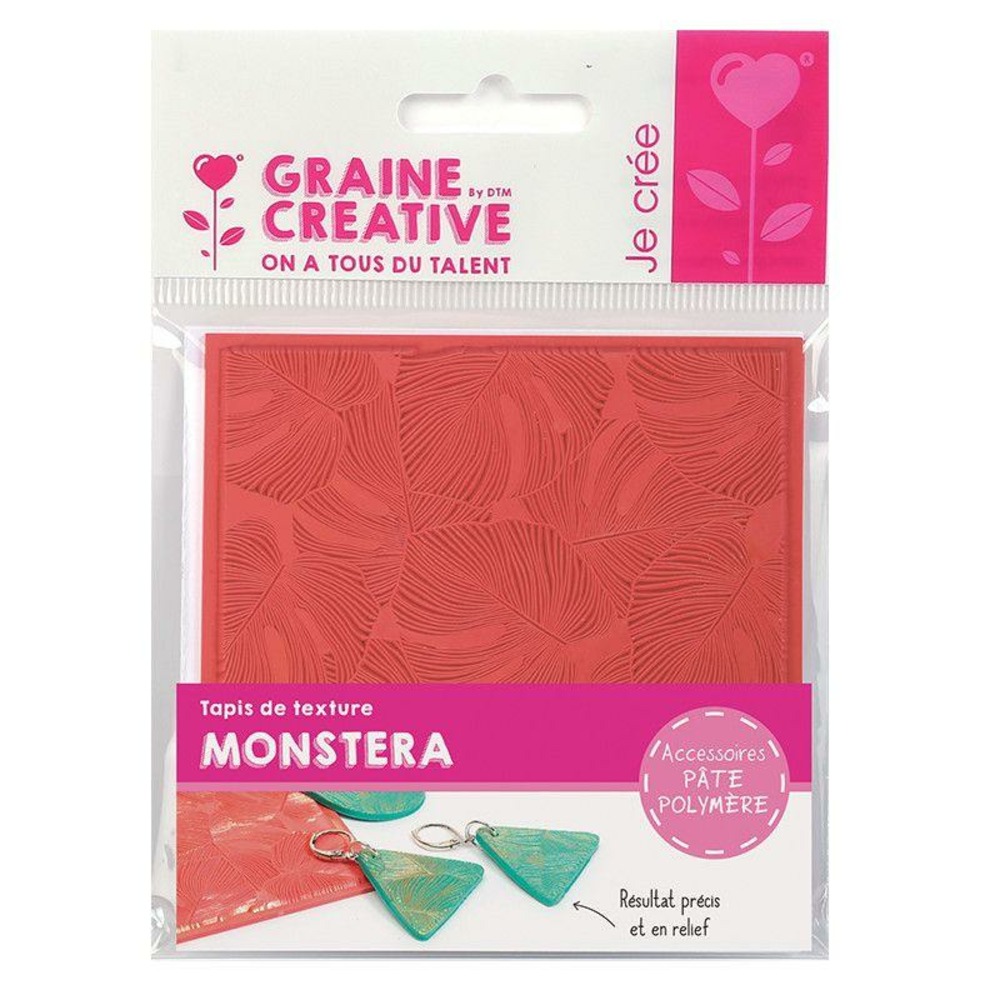 Tapis de texture pour pâte polymère - monstera