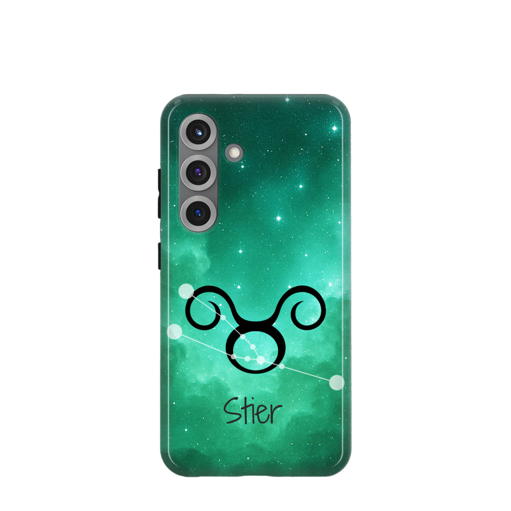 Samsung Galaxy S25 Hybrid (Kunststoff / Gummi) Hülle Stier 2 - Grün