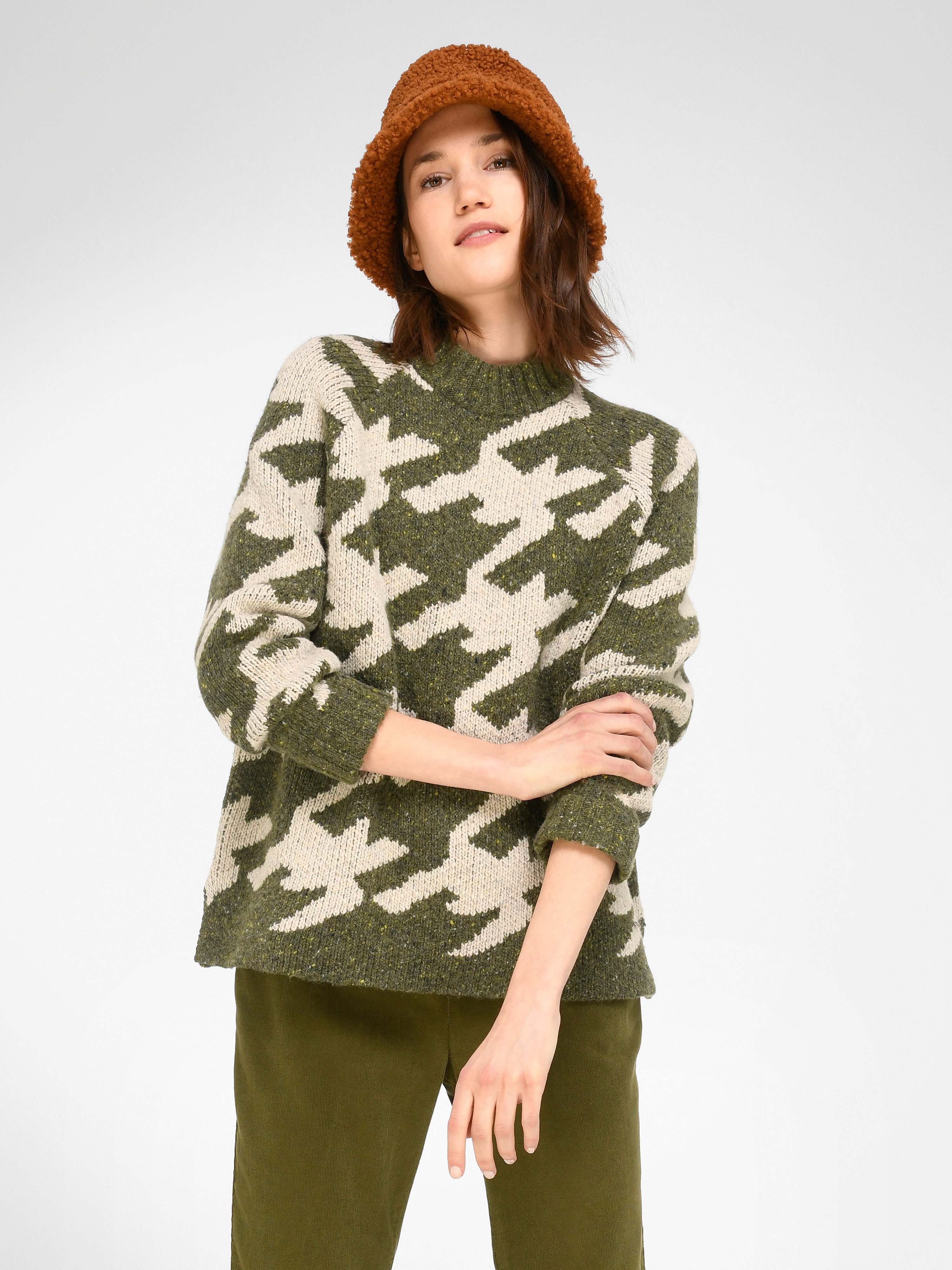 Pullover mit Stehbundkragen