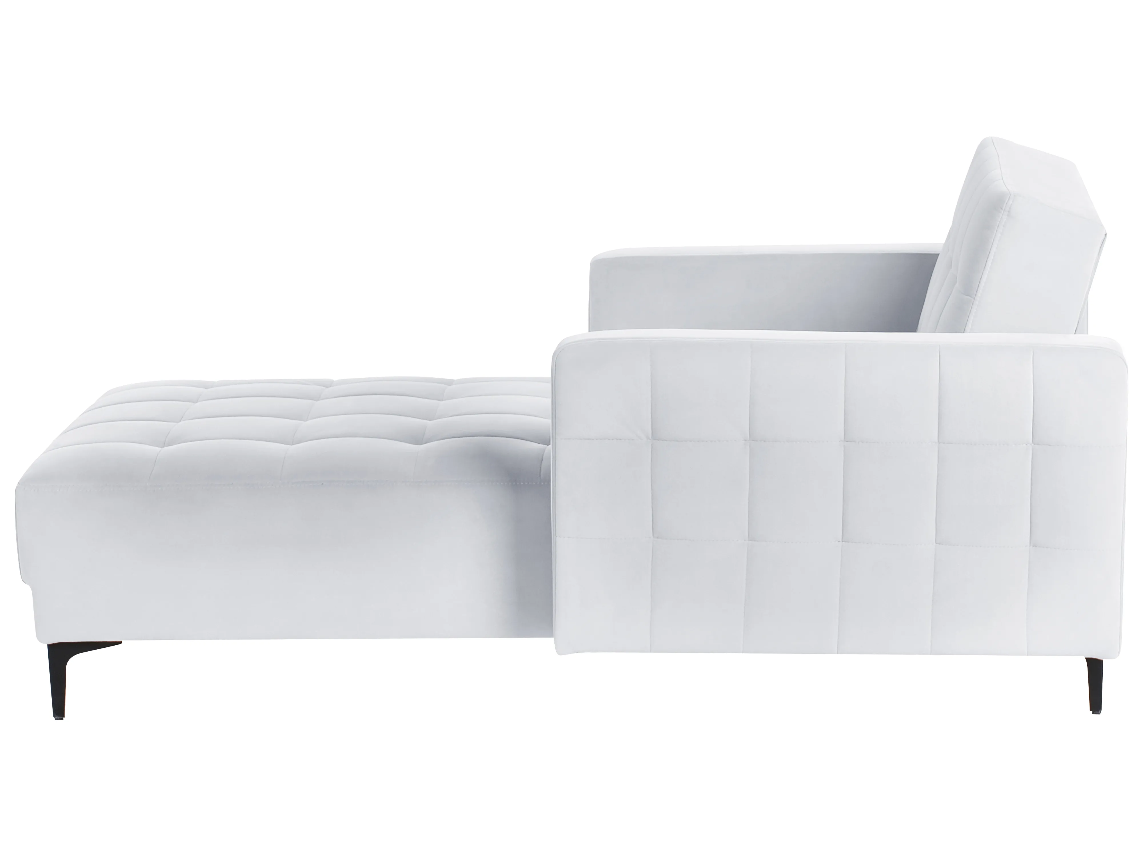 Chaise longue ABERDEEN Fluweel Lichtgrijs