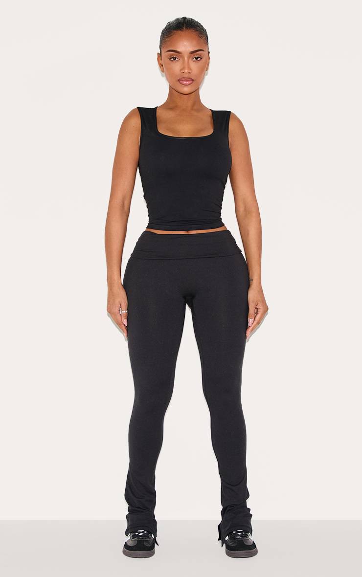 Noir Legging Sculptant Taille Haute À Fentes Latérales Shape