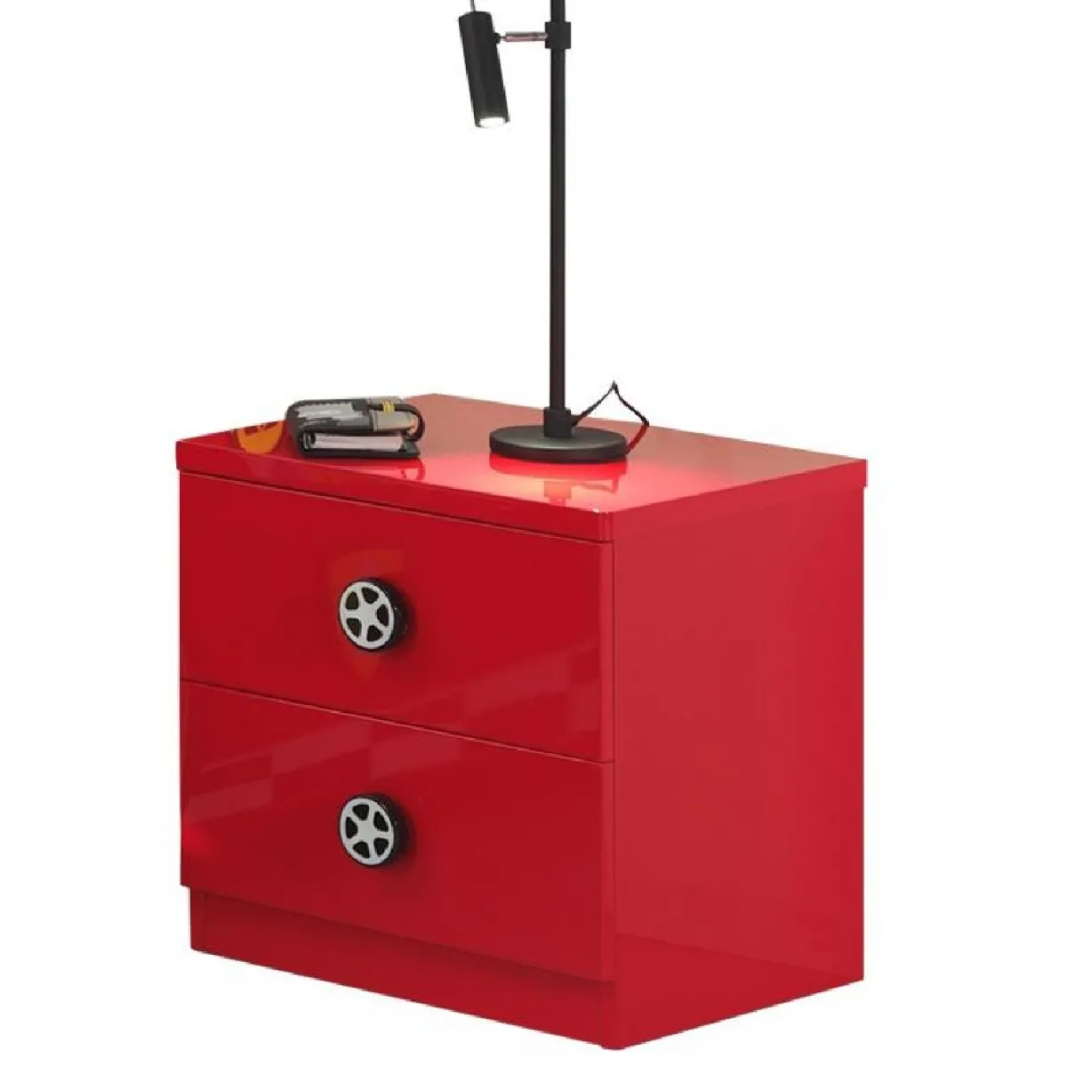 Vipack MONZA Table de Chevet - Rouge