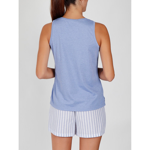 Admas - Pantalones cortos de pijama sin mangas Oui A L'Amour azul Azul