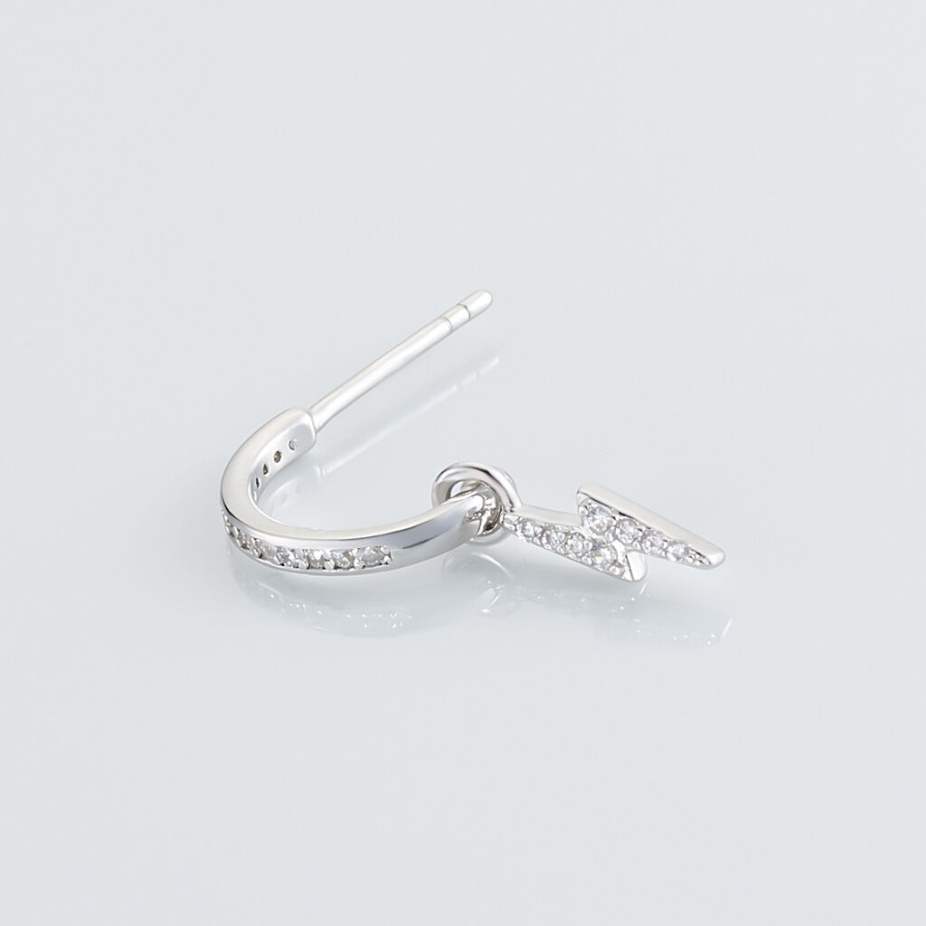 Créole Unitaire Ancelin Rondes Argent Blanc Oxyde De Zirconium
