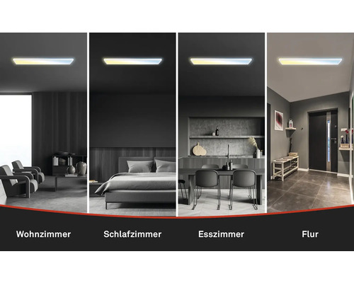 Dimbaar LED-paneel, 36W, 4800 lm, CCT verstelbaar, wit, 20x98 cm, slank design + afstandsbediening + achtergrondverlichting + nachtlampfunctie