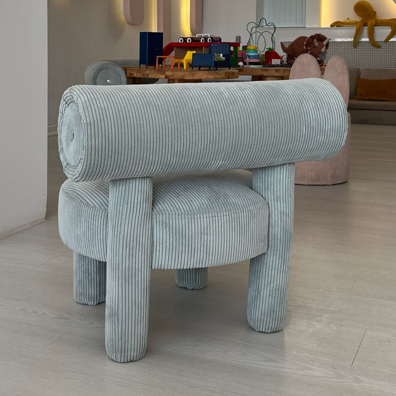 Homitis Fauteuil Enfant Dino bleu - 39x58x39 cm