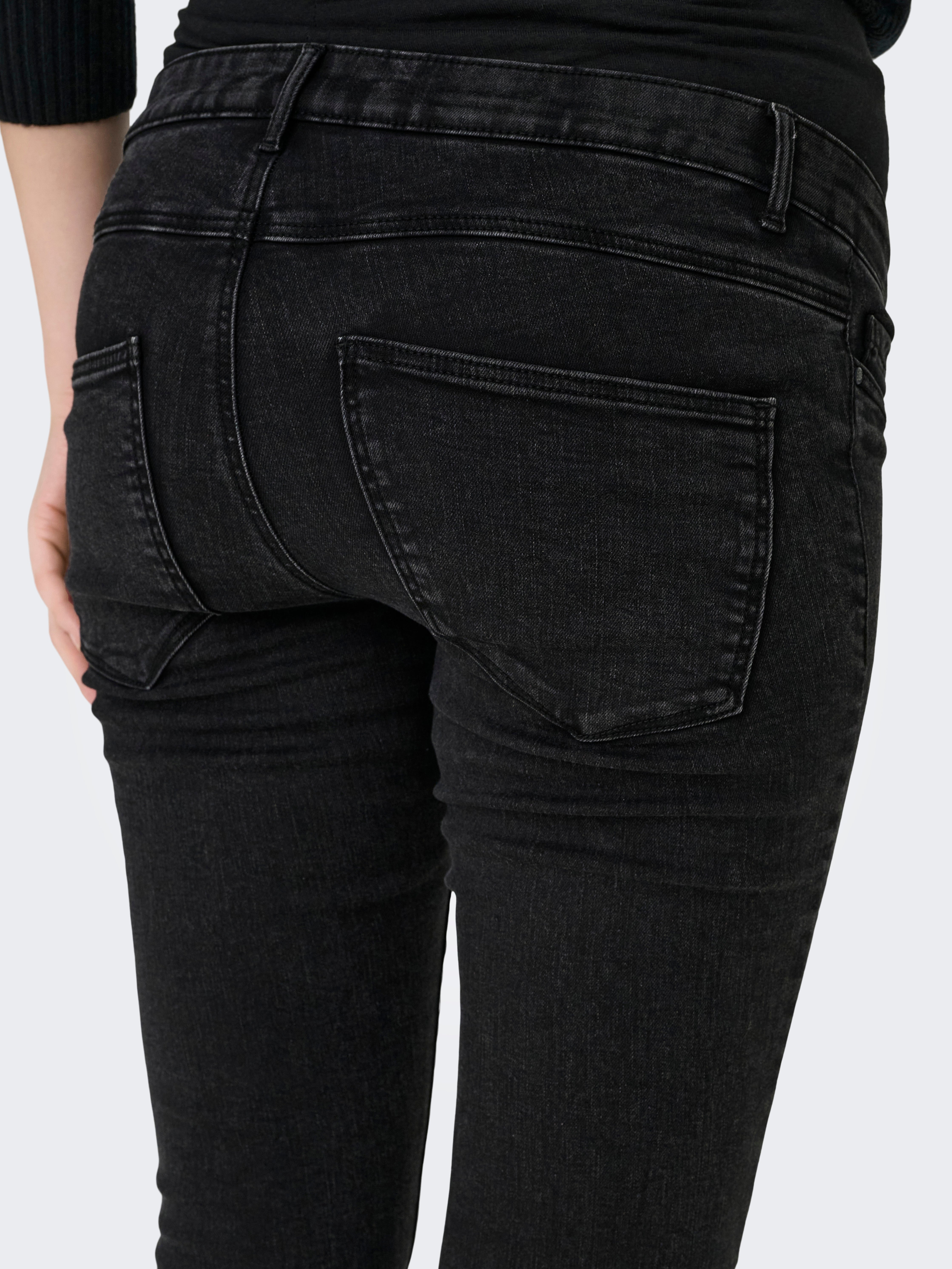 OLMROSE Hohe Taille Skinny Fit Jeans Washed Black