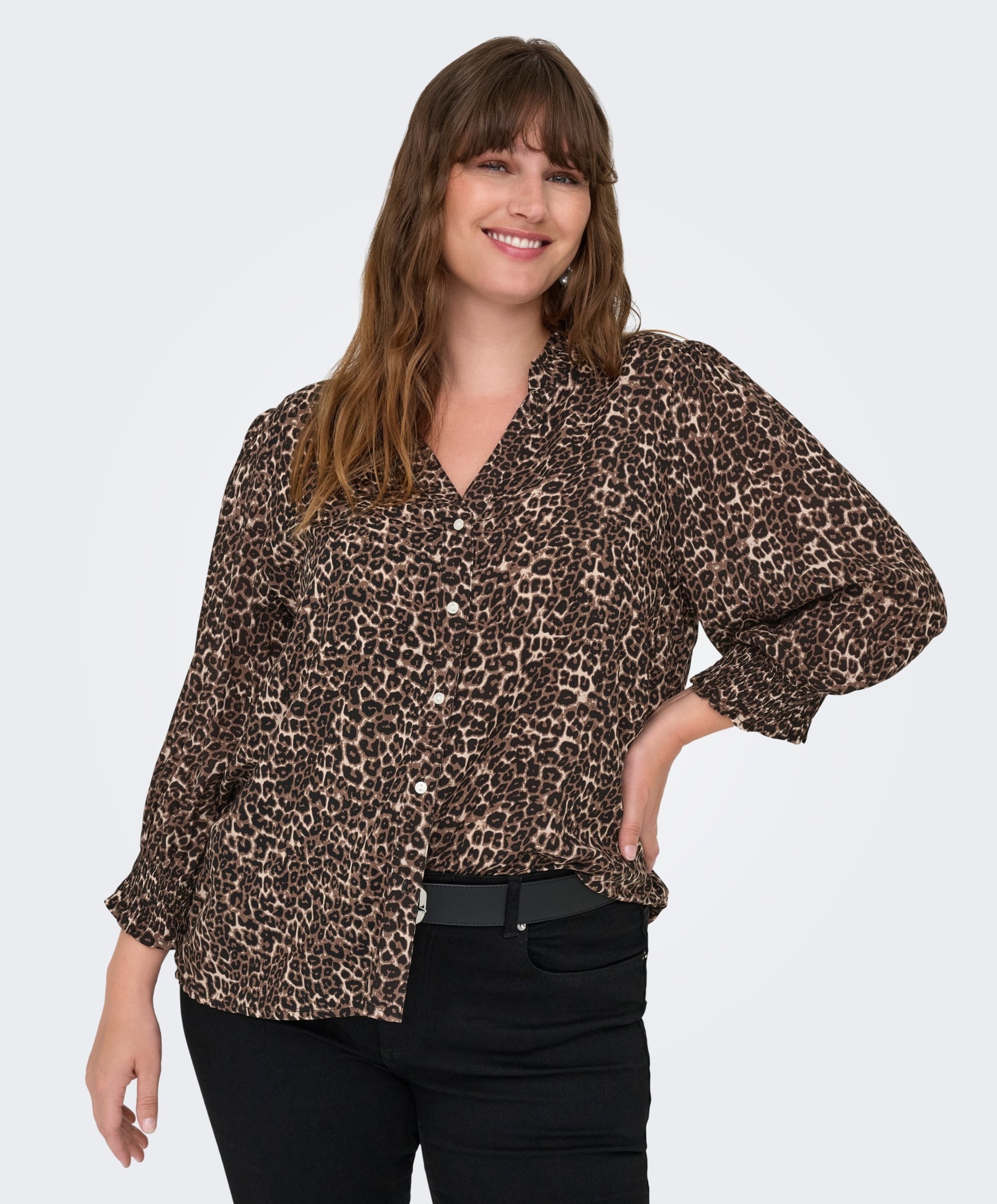 Only Carmakoma Dames blouse bruin